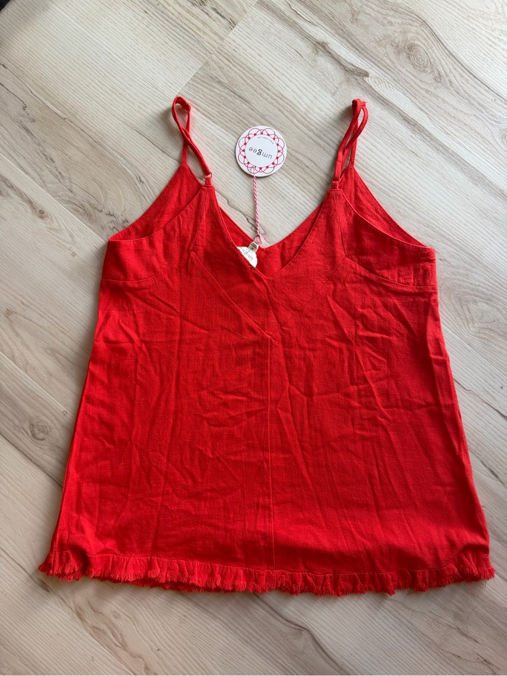 Umgee NWT Red V-Neck Spaghetti Strap Tank - 0105 - Picture 2 of 3